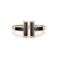 18K Tiffany Black Onyx Wire Ring