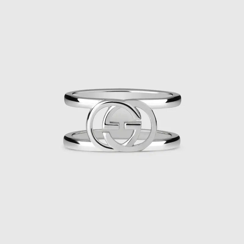 Double Gucci Interlocking Gucci Wide Open Ring