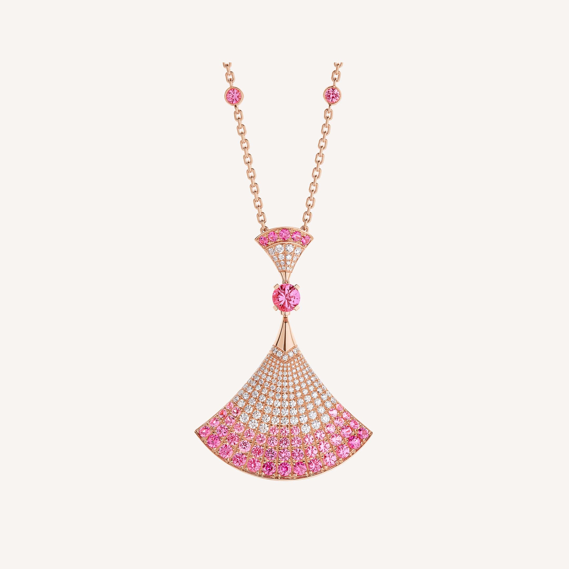 18K BVLGARI DIVAS' DREAM Pink Diamonds Necklace