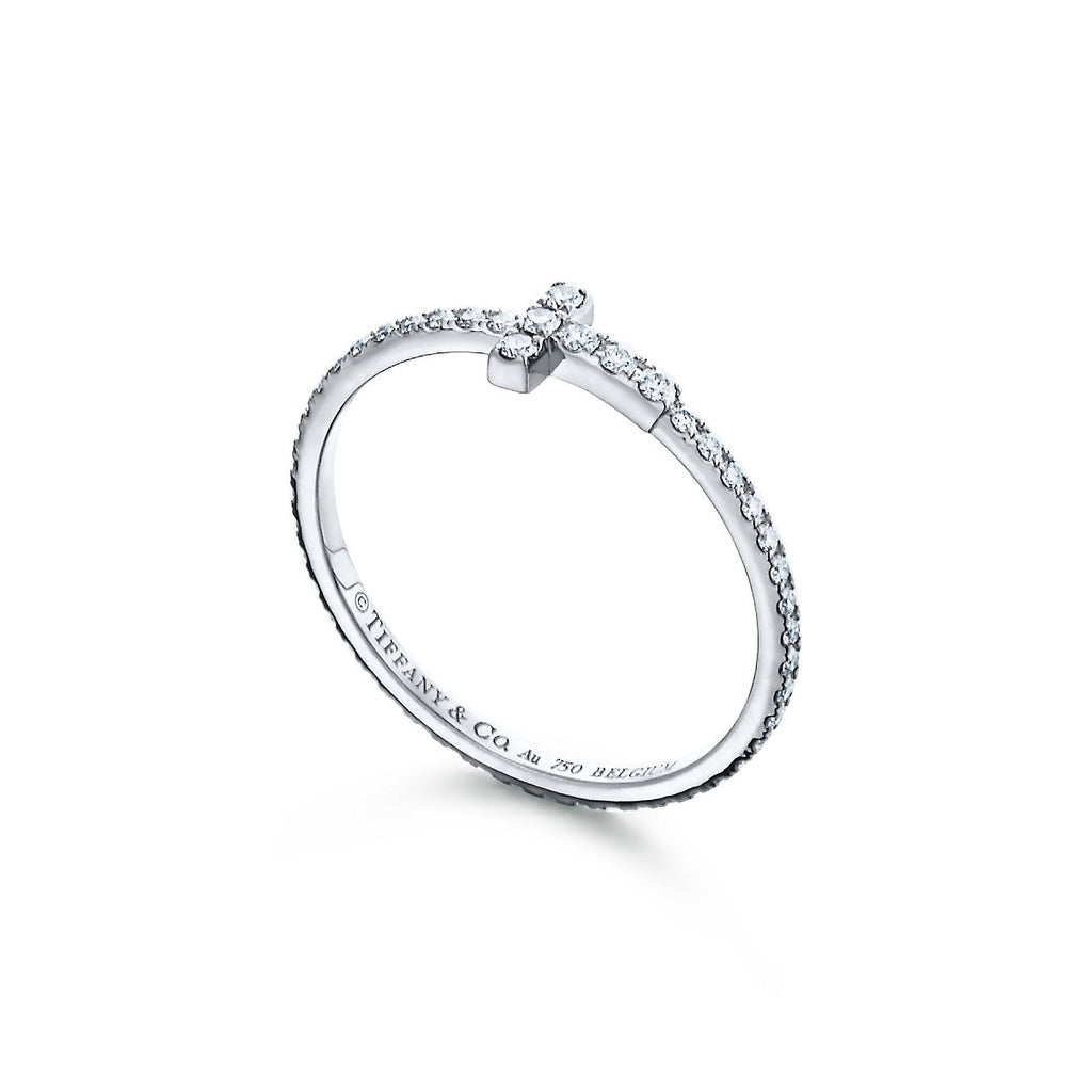 18K Tiffany Diamond Wire  Ring