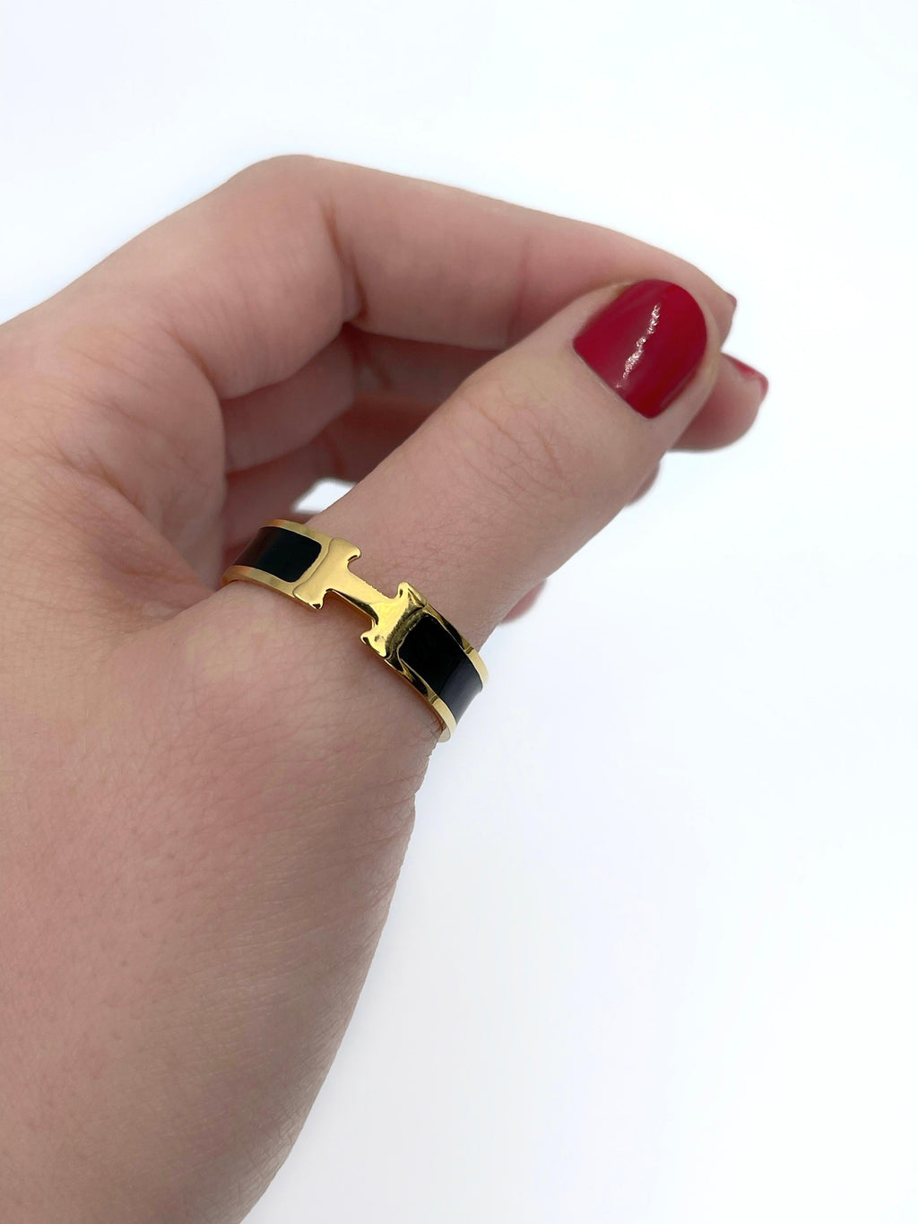 18K Vintage Clic Hermes Ring