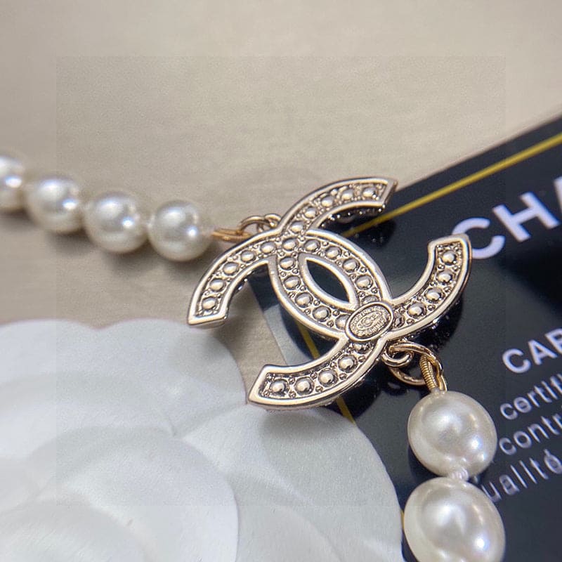 18K  Chanel 100TH ANNIVERSARY Pearl Chain Necklace