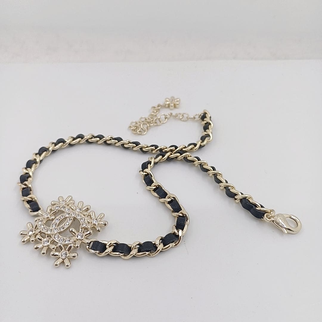 18K  Chanel Lambskin Choker Necklace