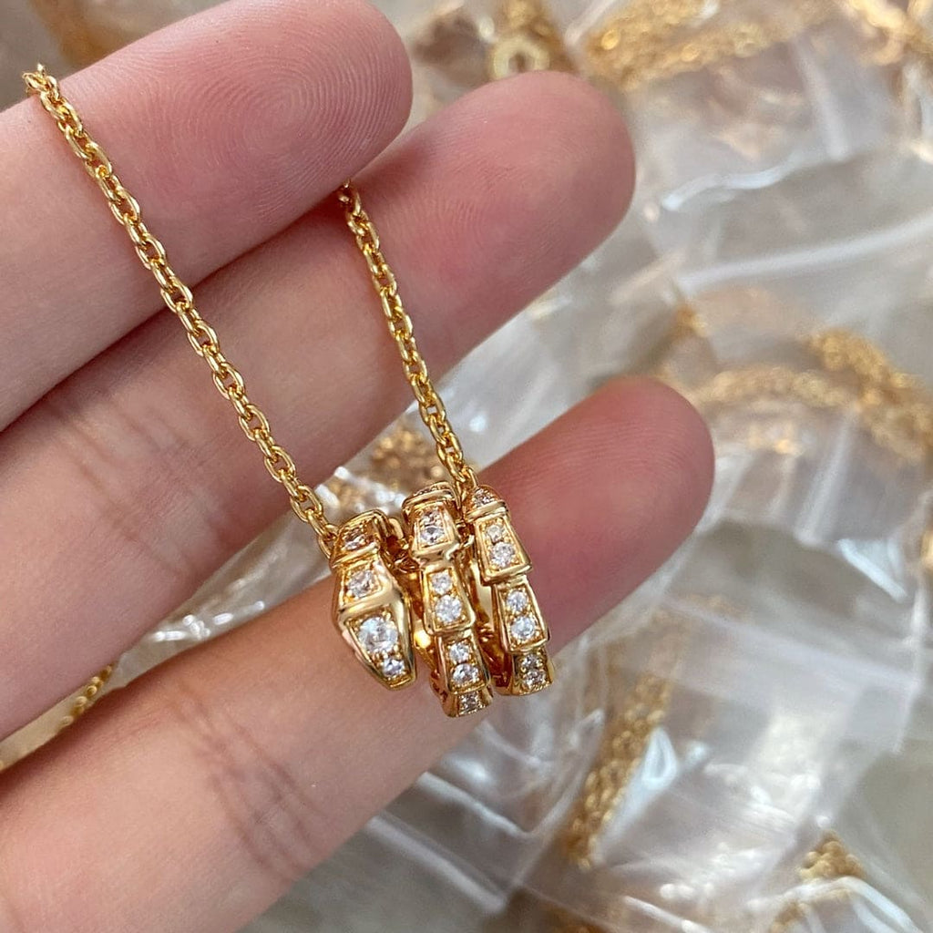 18K BVLGARI Serpenti Viper Pave Diamonds Necklace