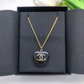 18K  Chanel Black Heart Necklace