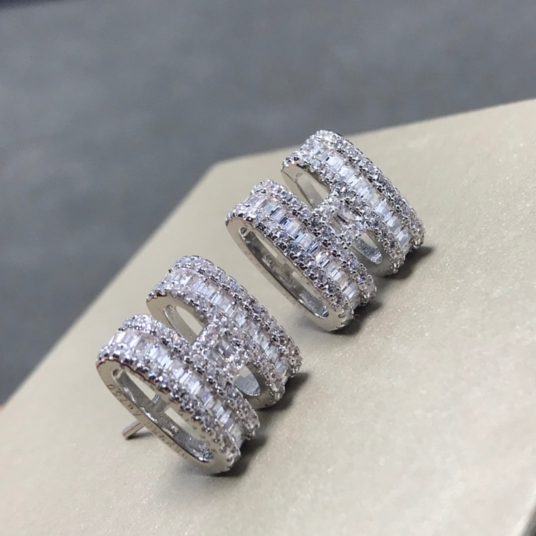 18K Pop Hermes Diamonds Earrings