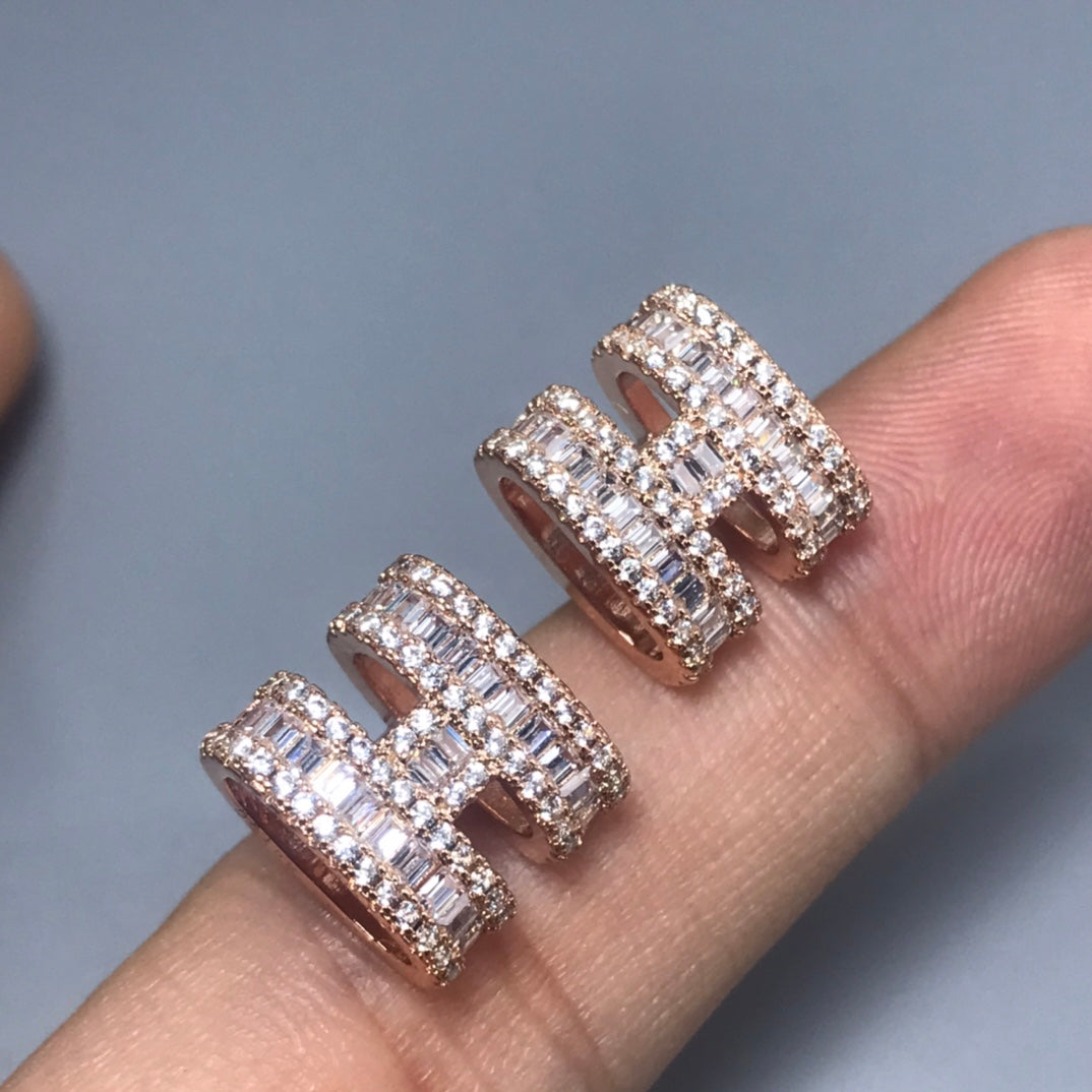 18K Pop Hermes Diamonds Earrings
