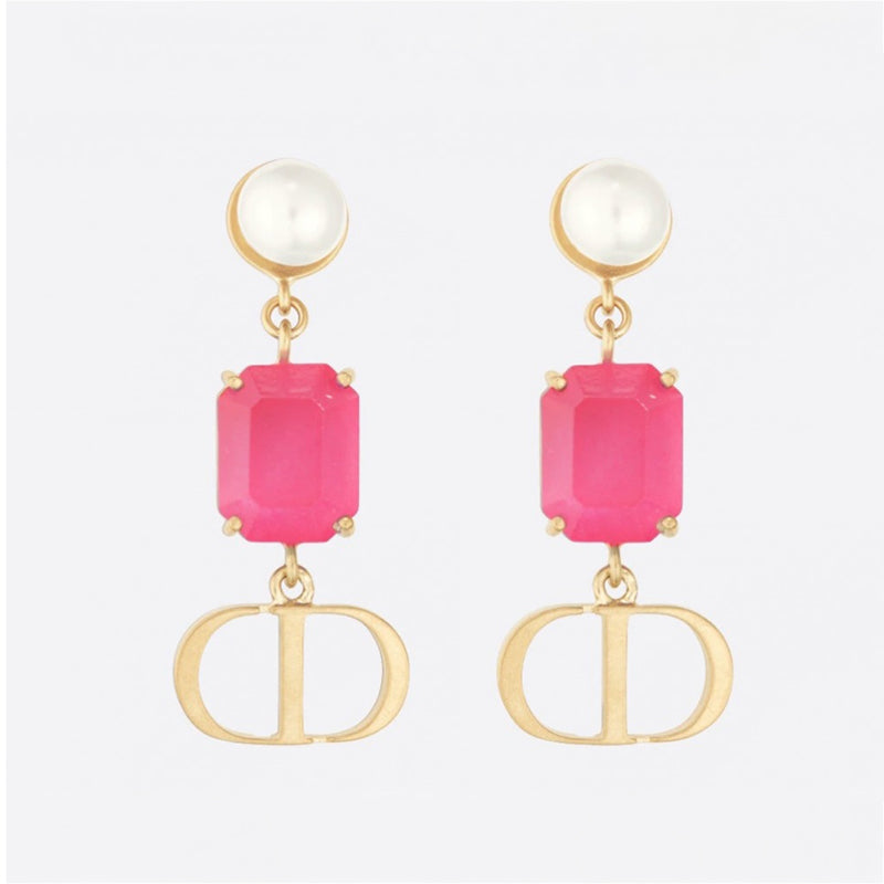 18K Petit Dior Crystal Earrings