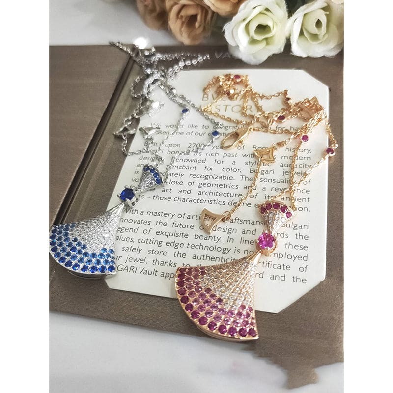 18K BVLGARI DIVAS' DREAM Blue Diamonds Necklace