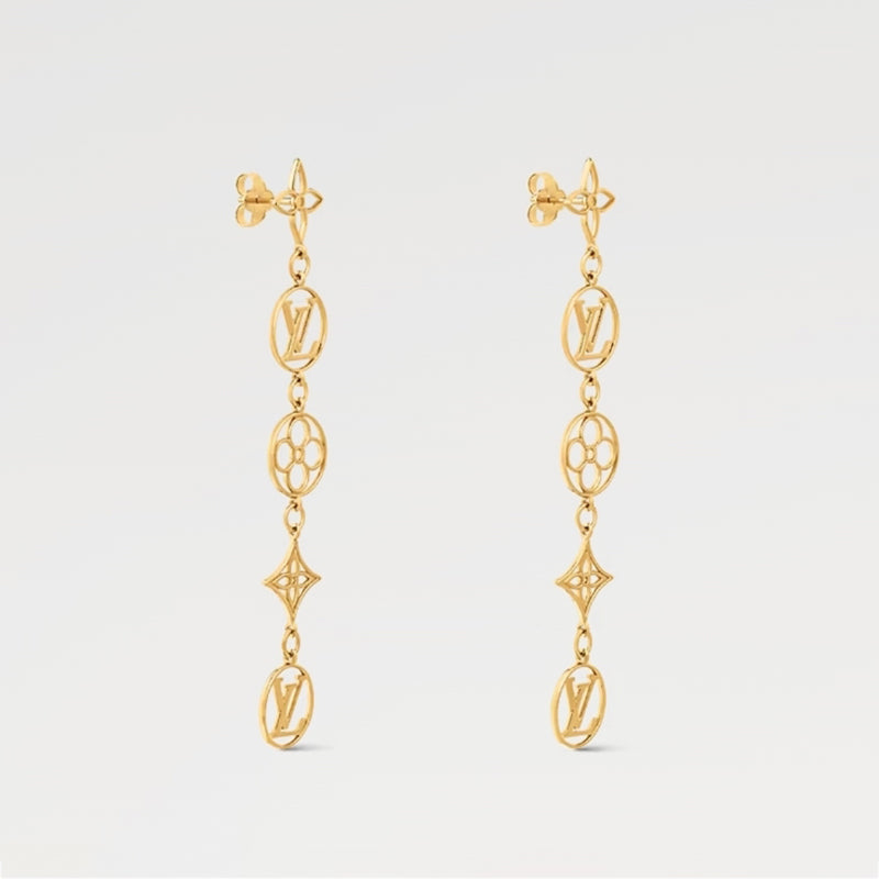 18K Louis Vuitton Lace Long Earrings