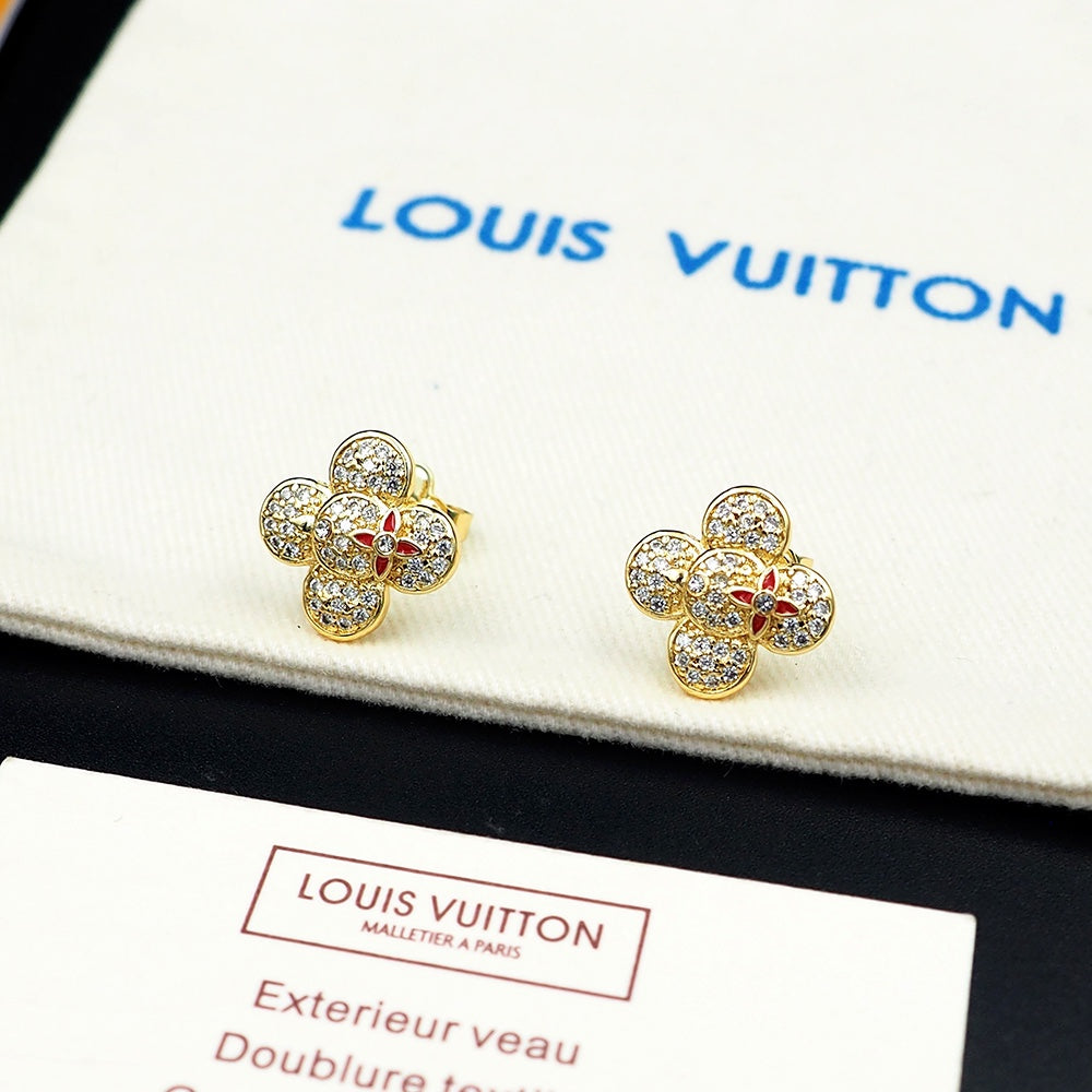 18K Louis Vuitton Vivienne Diamond Earrings