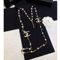 18K  Chanel Color Long Pearl Necklace
