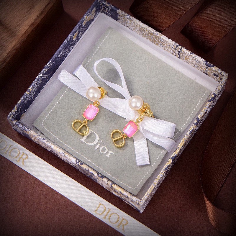 18K Petit Dior Crystal Earrings