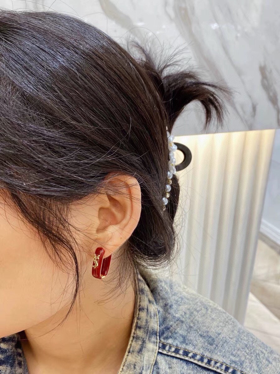 18K Red Earrings