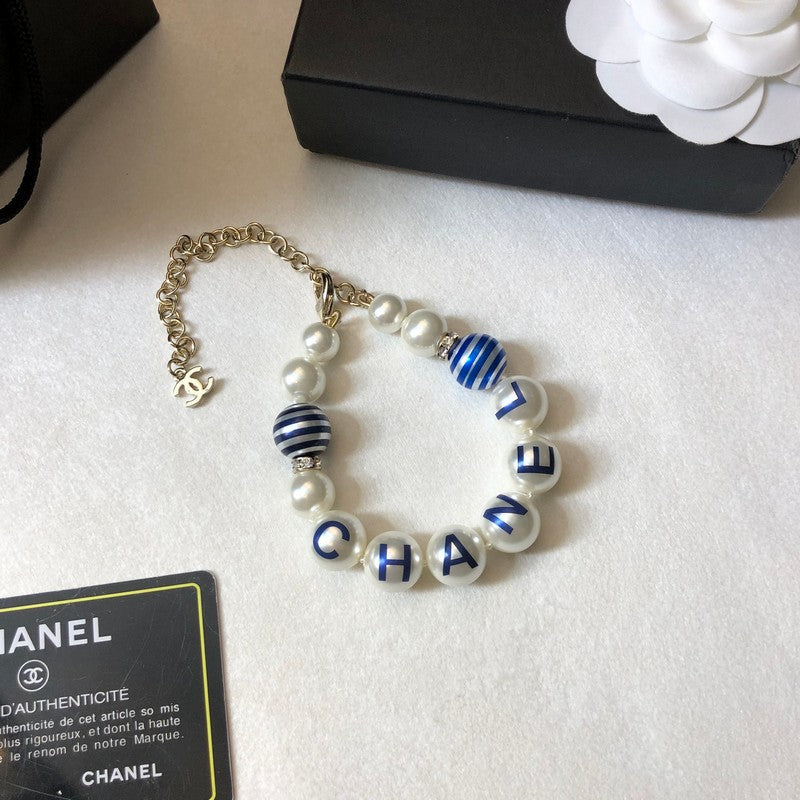18K  Chanel Blue Pearl Bracelet