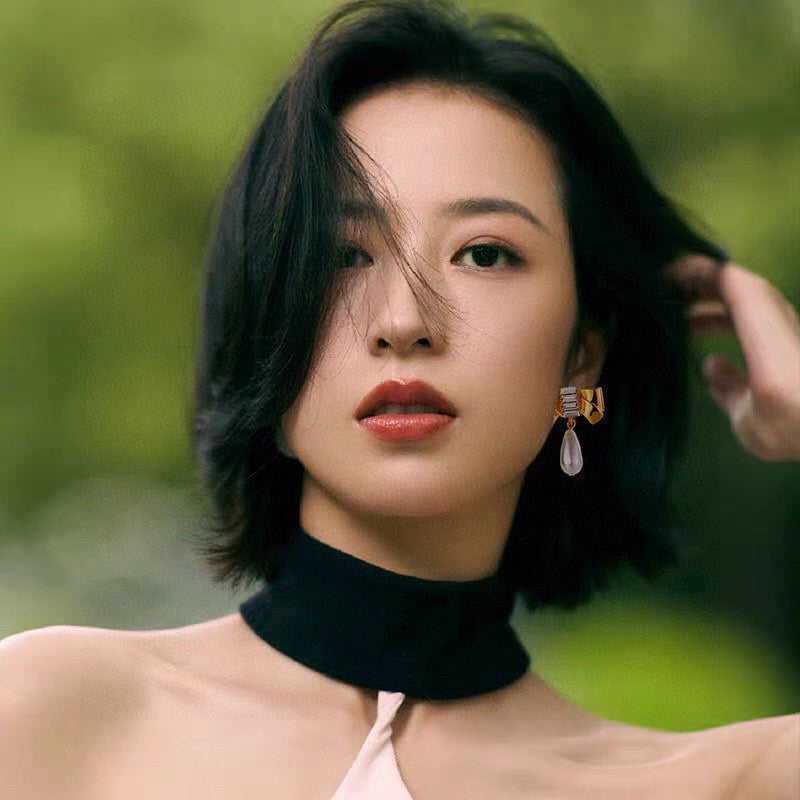 18K Celine Butterfly Pearl Pendant Earrings