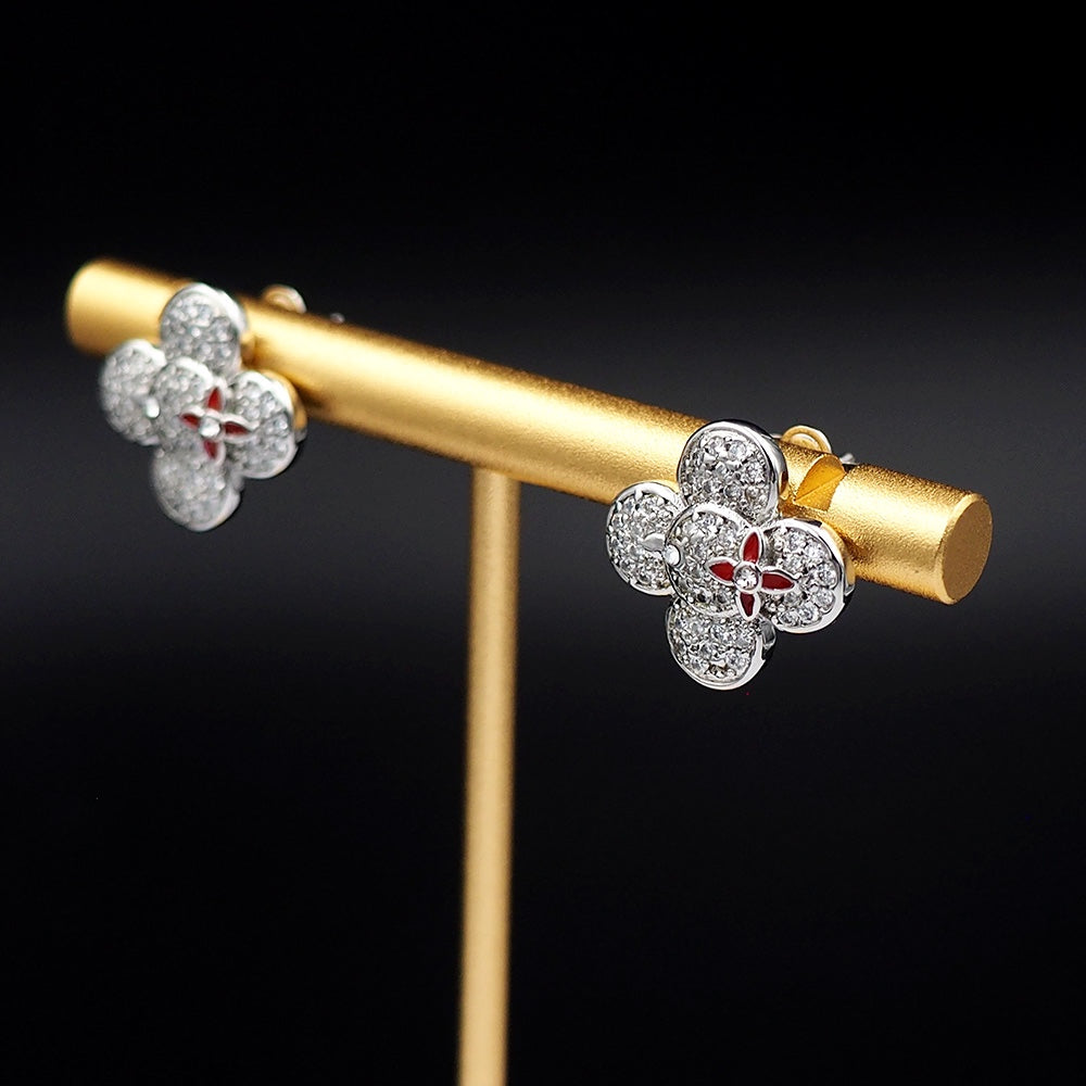 18K Louis Vuitton Vivienne Diamond Earrings