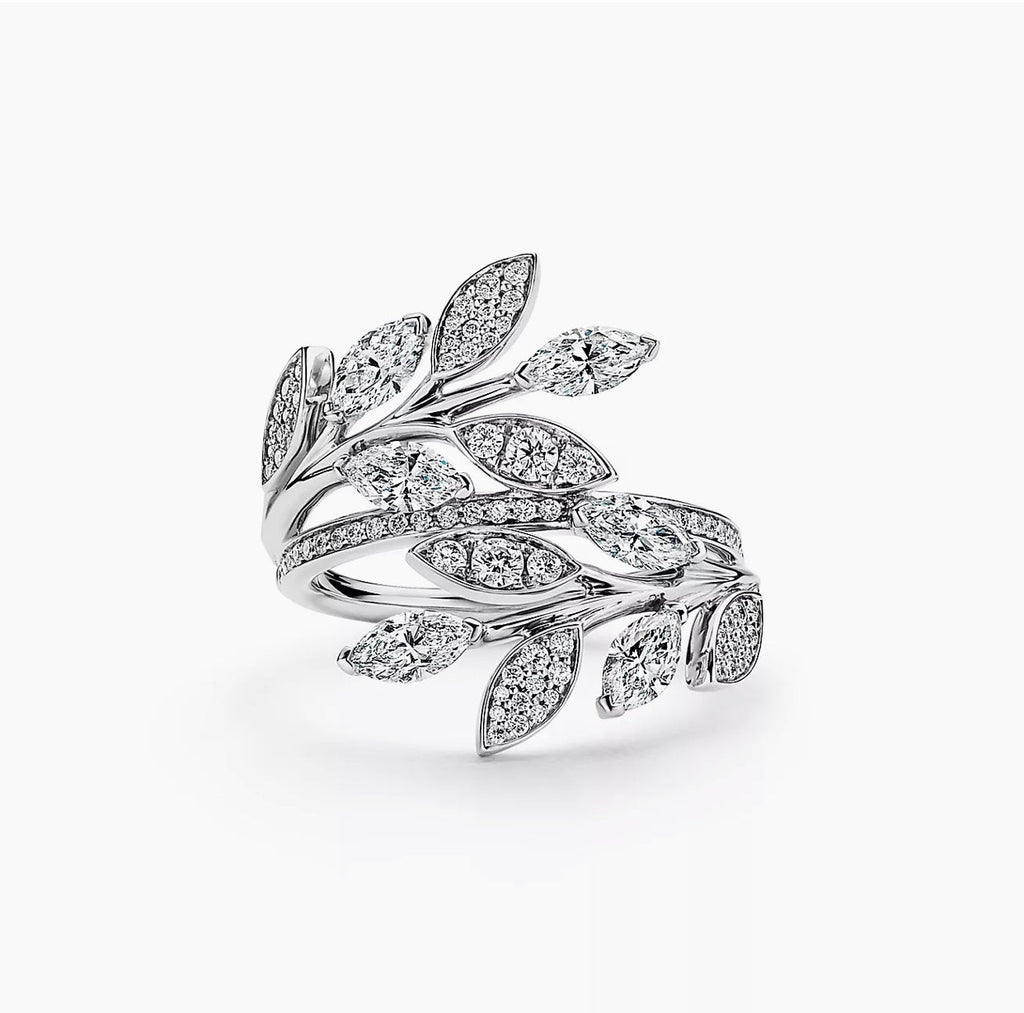 18K Tiffany Victoria Diamond Vine Bypass Ring