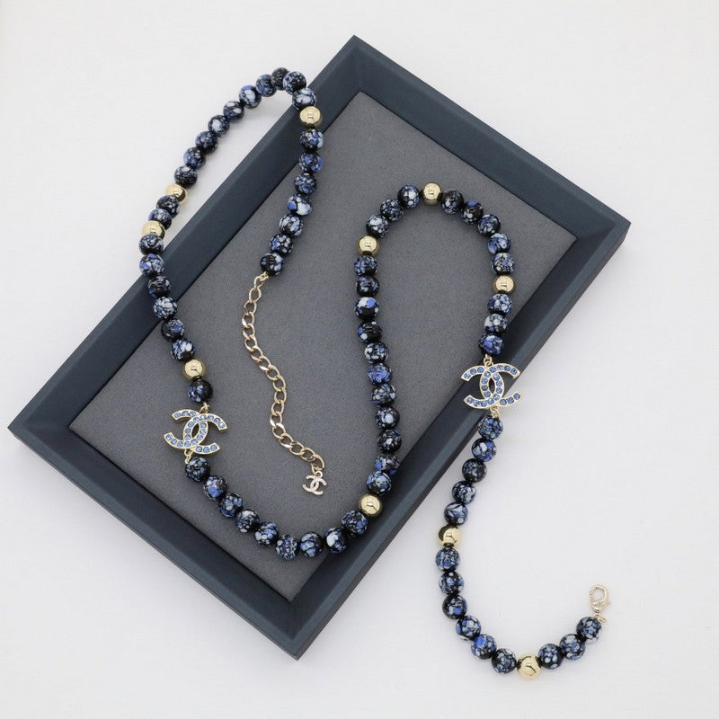18K  Chanel Black Pearl Long Necklace