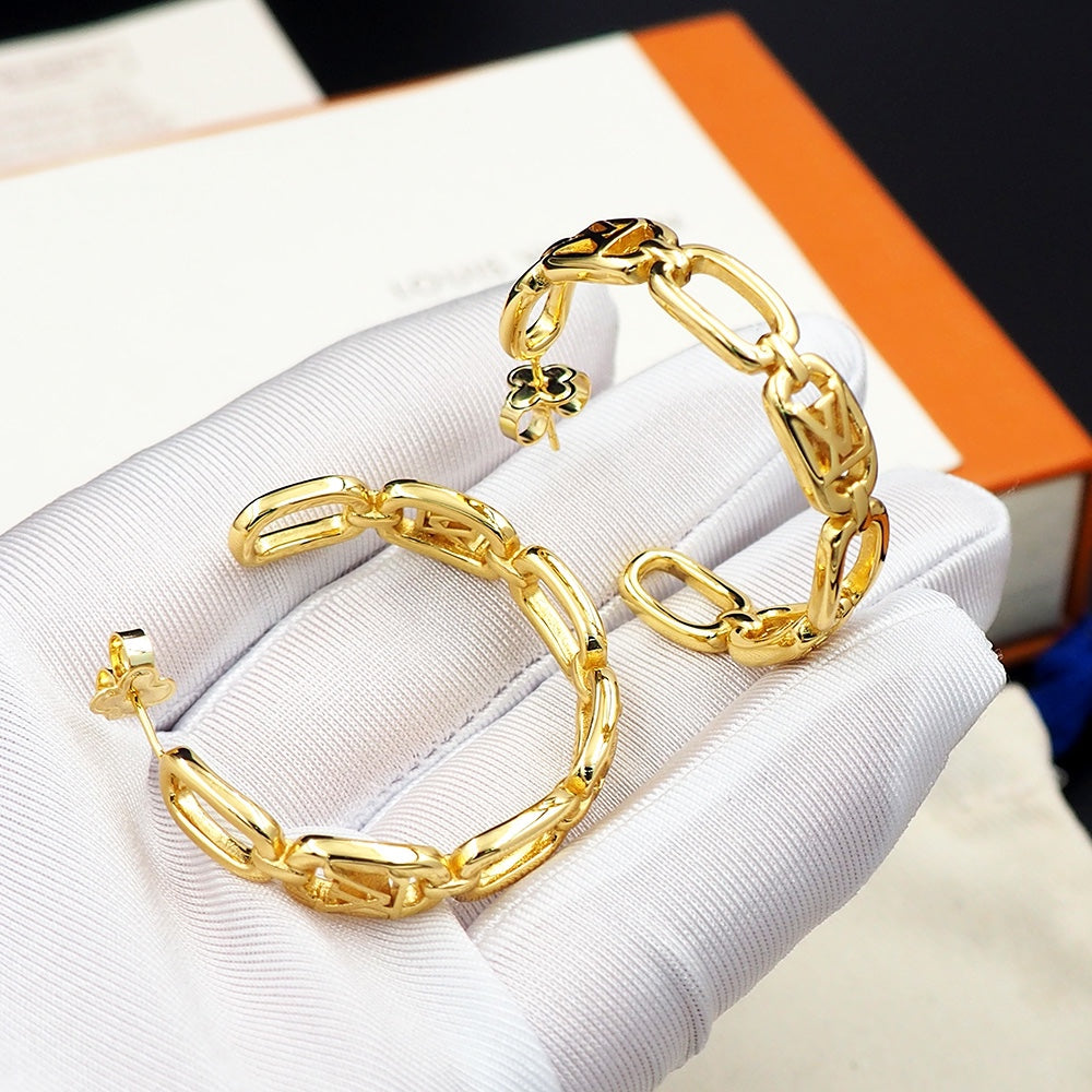 18K Louis Vuitton My Chain Earrings