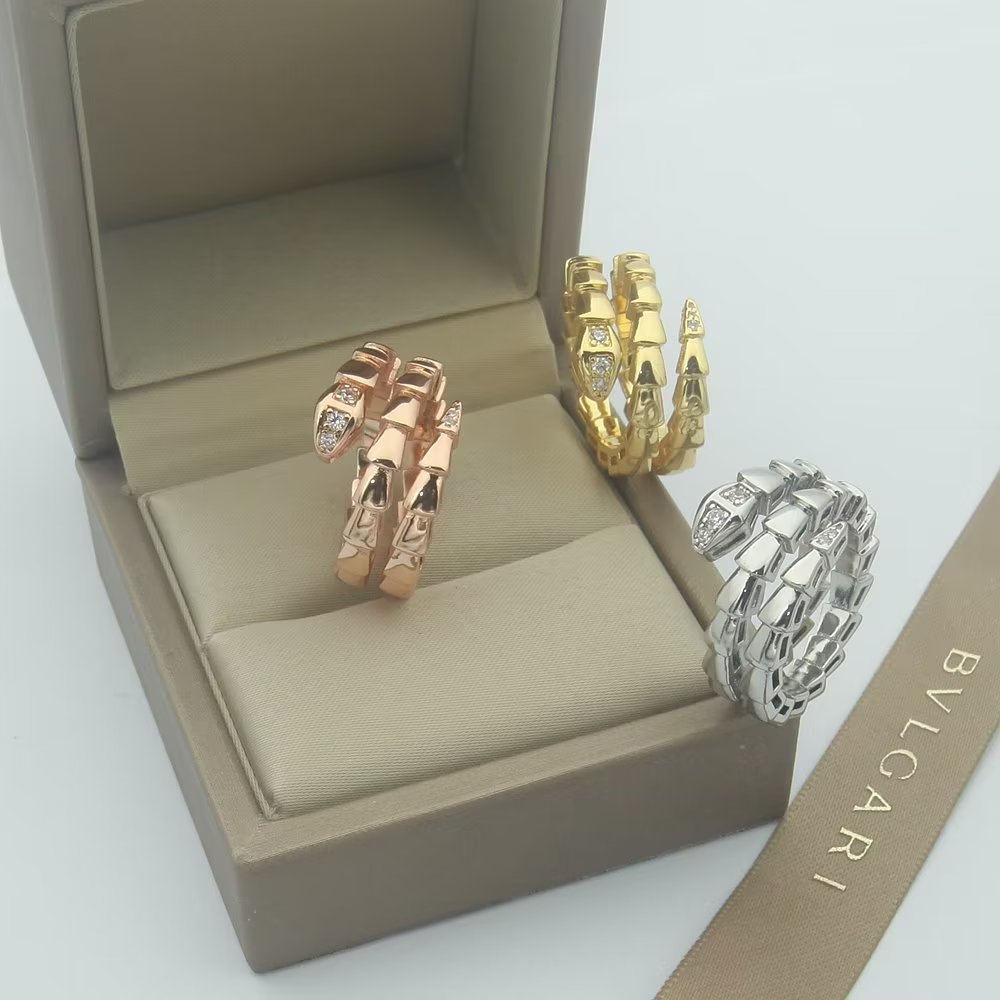 18K BVLGARI Serpenti Viper Demi Diamond Ring