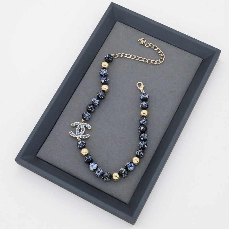 18K  Chanel Blue Pearl Necklace