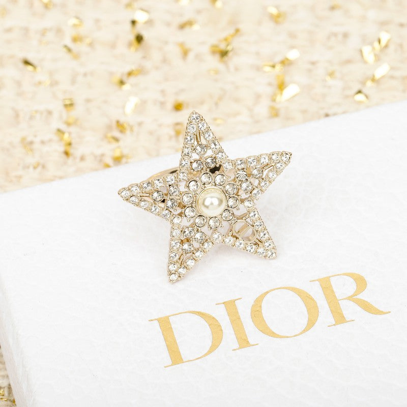 18K Dior Star Diamond Brooch
