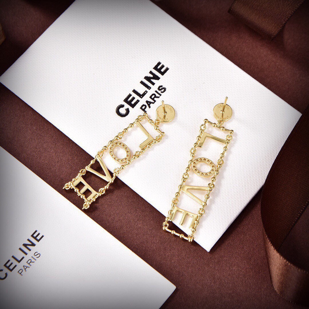 18K Celine LOVE Diamonds Earrings