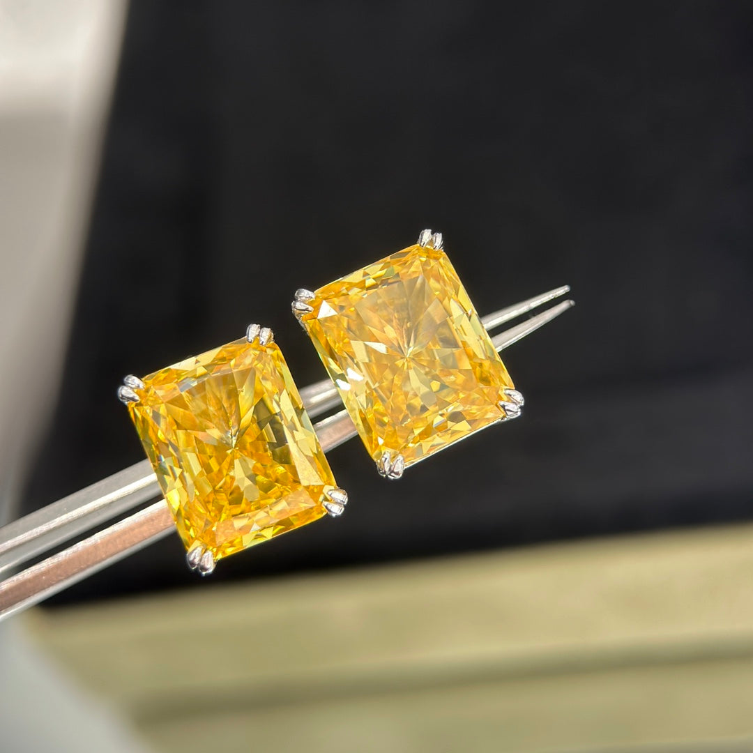 18K Tiffany Yellow Crystal Earrings