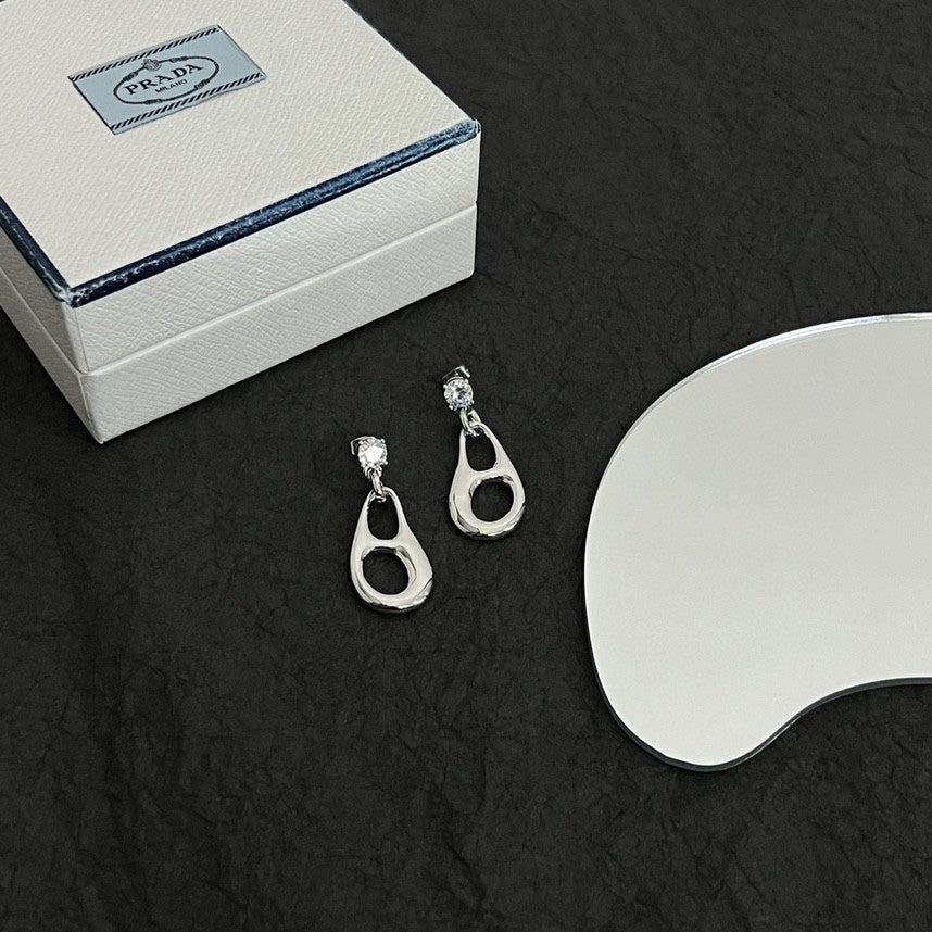 18K Prada Inverted Triangle Earrings