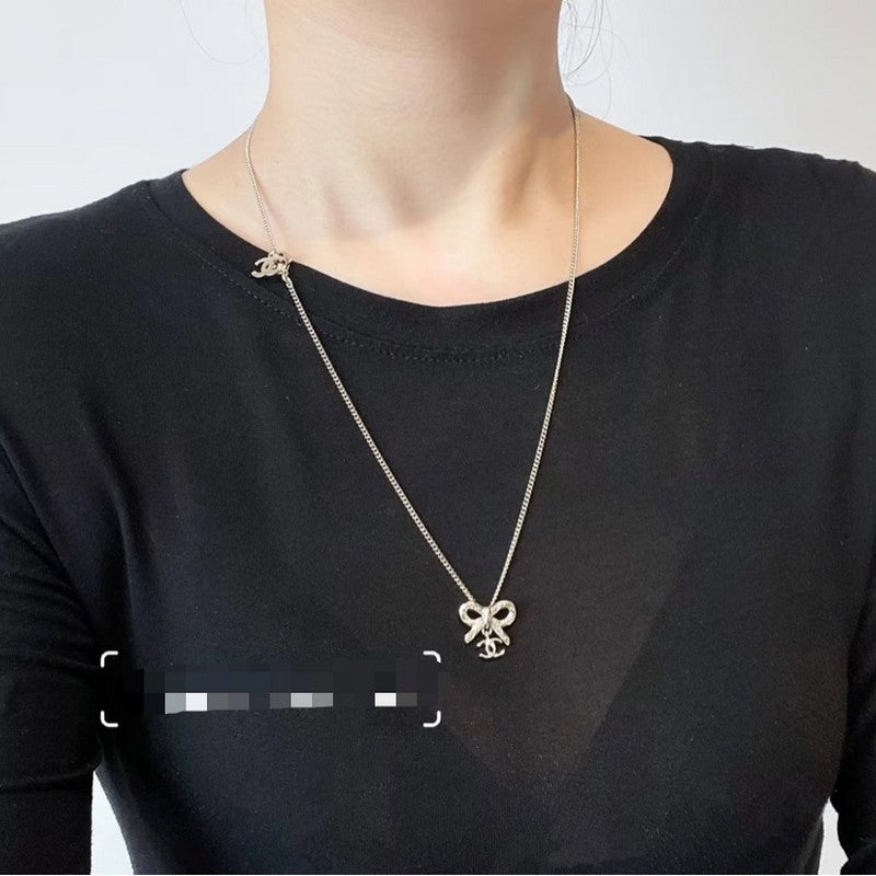 18K  Chanel Gold Bow Tie Necklace