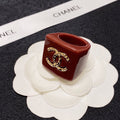 18K  Chanel Vintage Red Ring