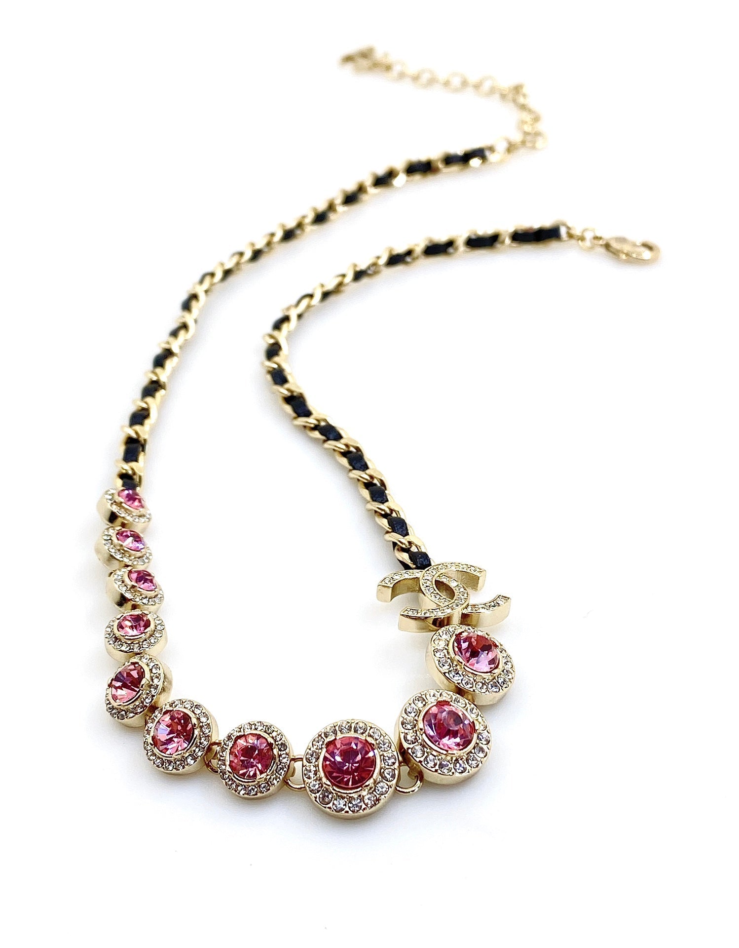 18K  Chanel Leather Choker Necklace