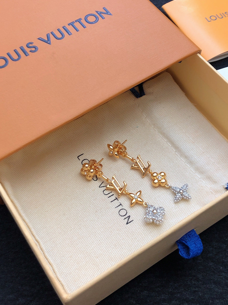 18K Louis Vuitton Monogram Earrings