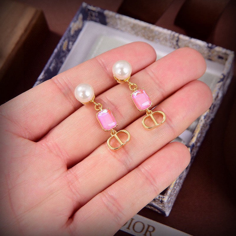 18K Petit Dior Crystal Earrings