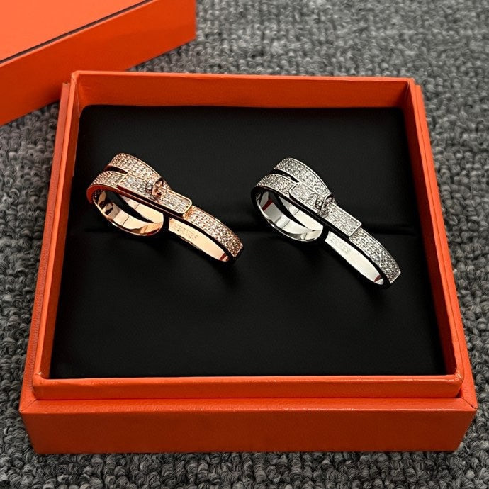 18K Kelly Gavroche Double Hermes Ring