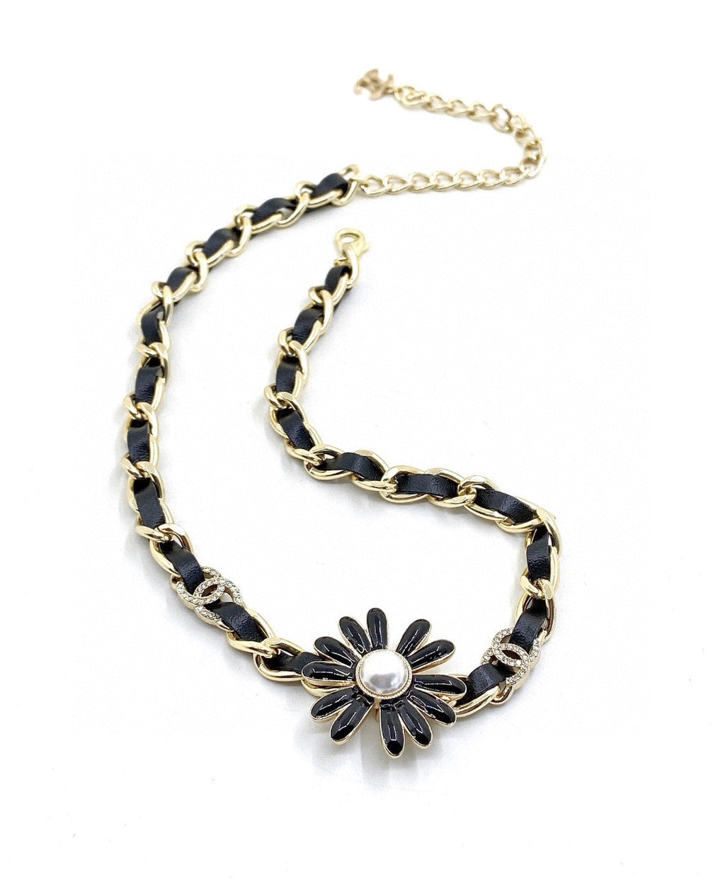 18K  Chanel Black Daisy Necklace