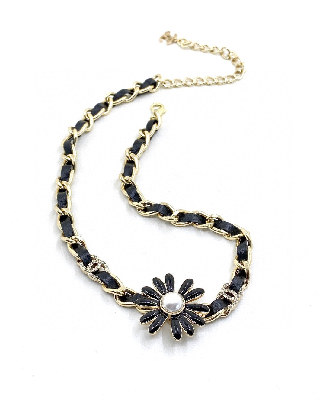 18K  Chanel Black Daisy Necklace