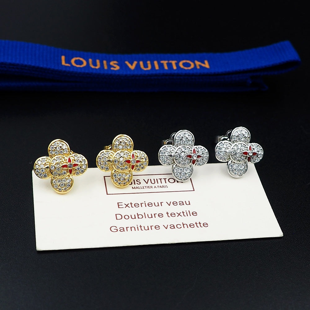 18K Louis Vuitton Vivienne Diamond Earrings