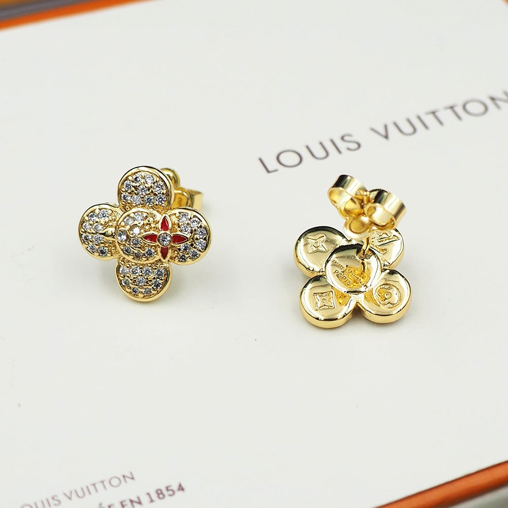 18K Louis Vuitton Vivienne Diamond Earrings