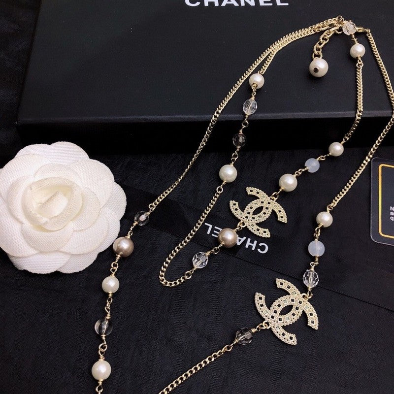 18K  Chanel Long Pearl Necklace