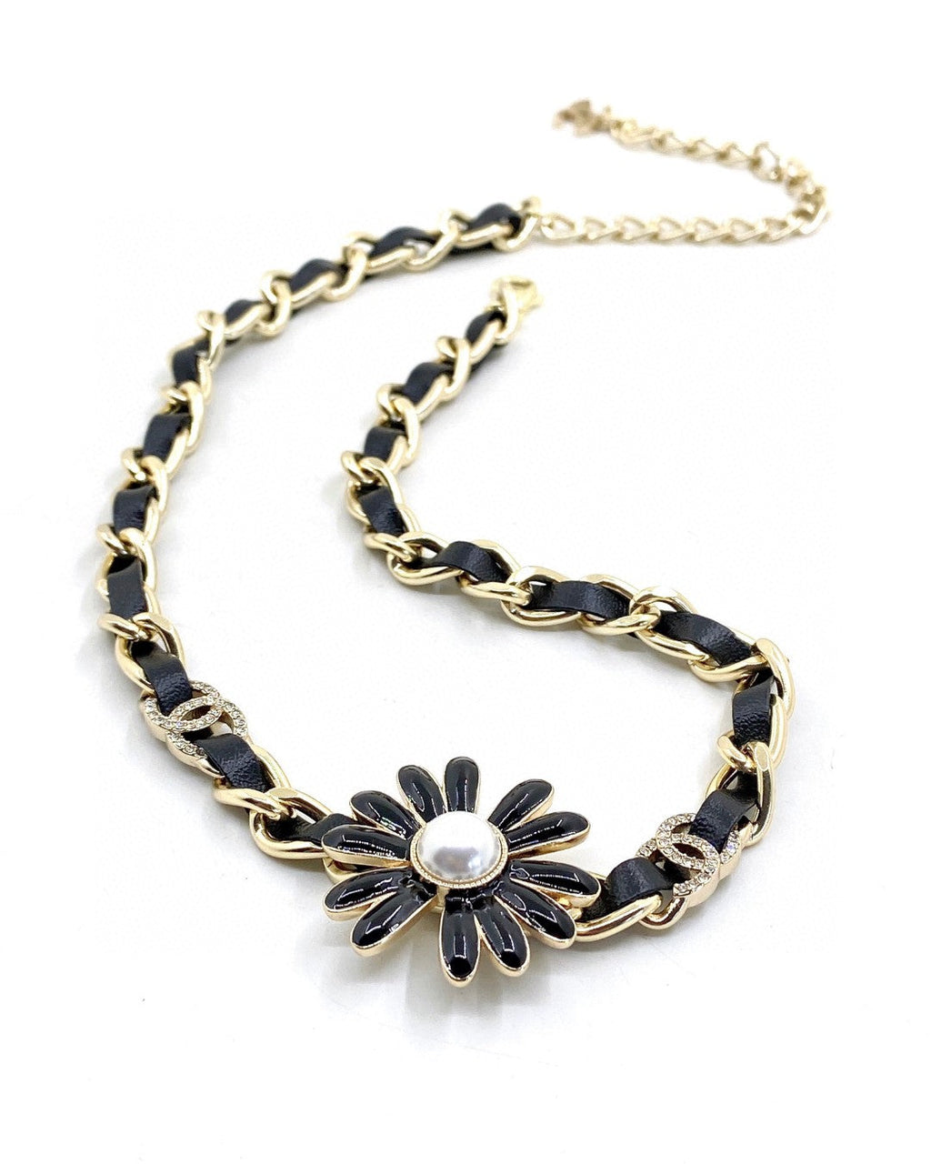18K  Chanel Black Daisy Necklace