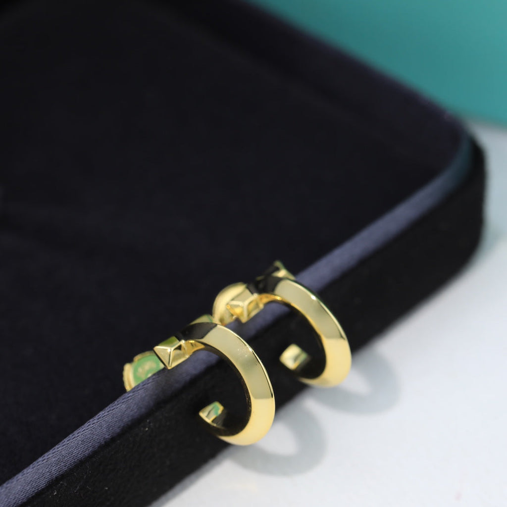 18K Tiffany Hoop Earrings