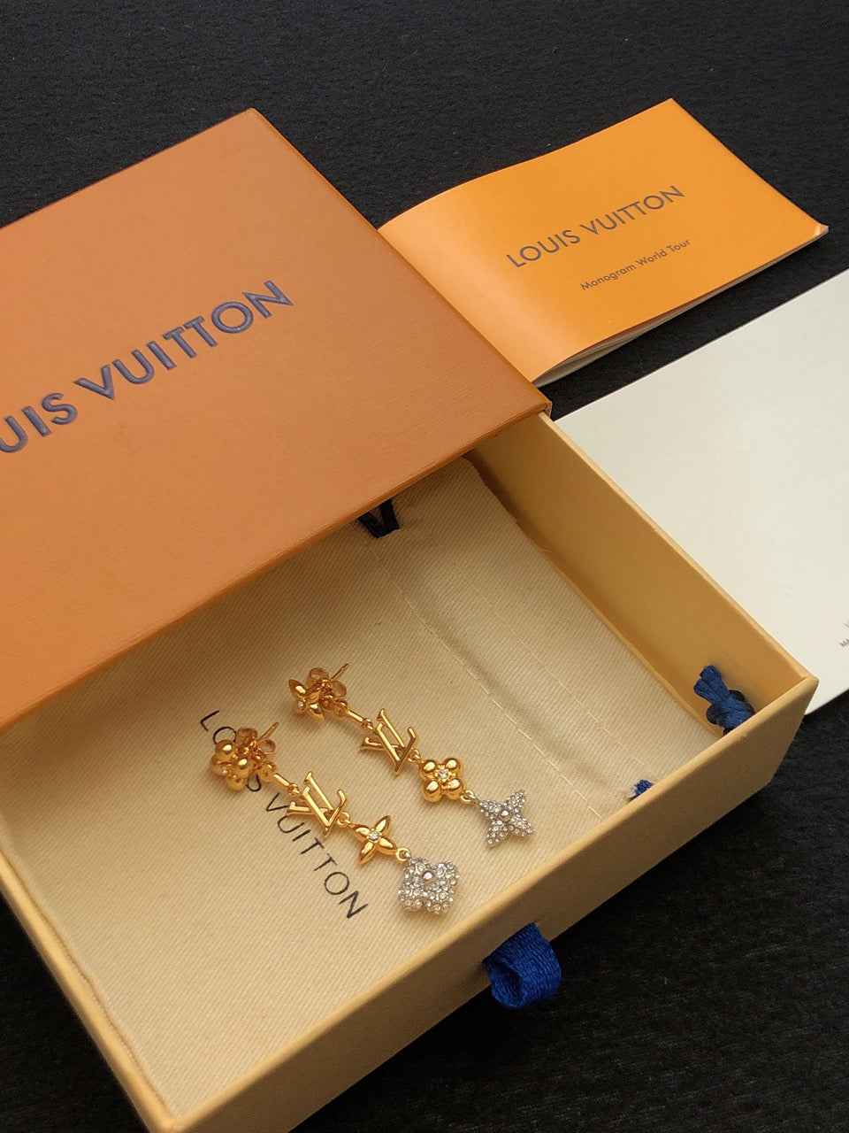 18K Louis Vuitton Monogram Earrings