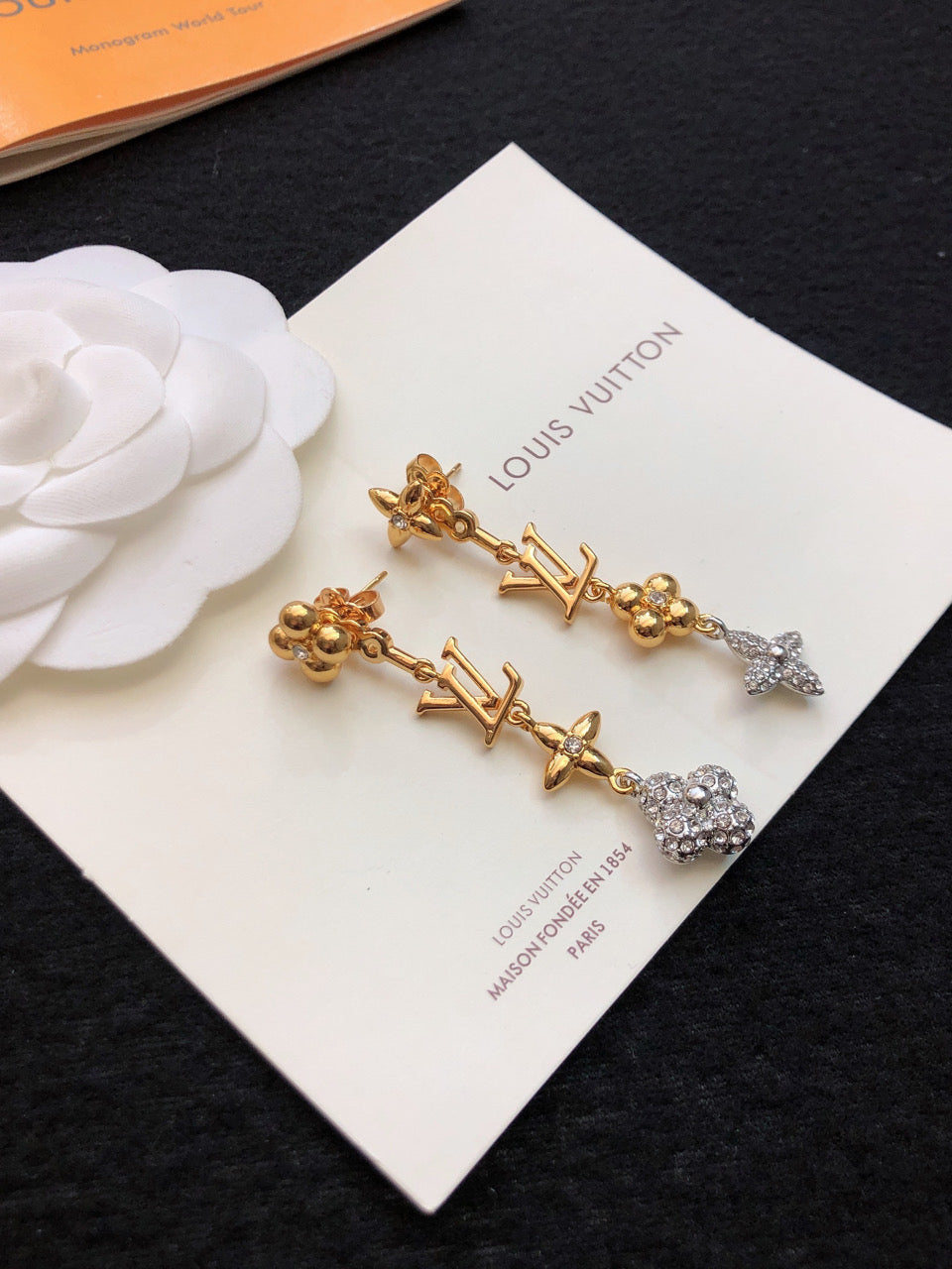18K Louis Vuitton Monogram Earrings