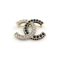 18K  Chanel Black & White Crystals Brooch