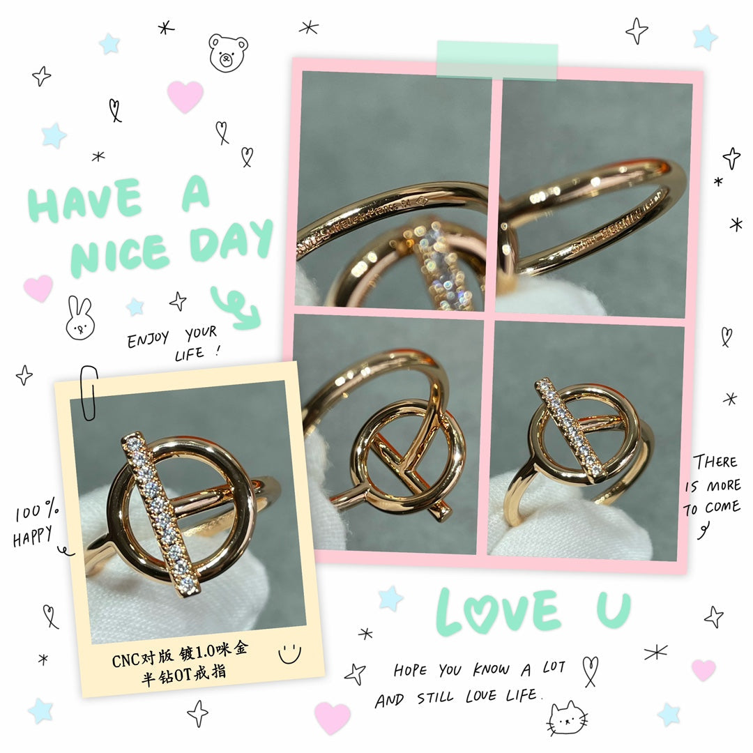 18K Echappee Diamond Hermes Ring