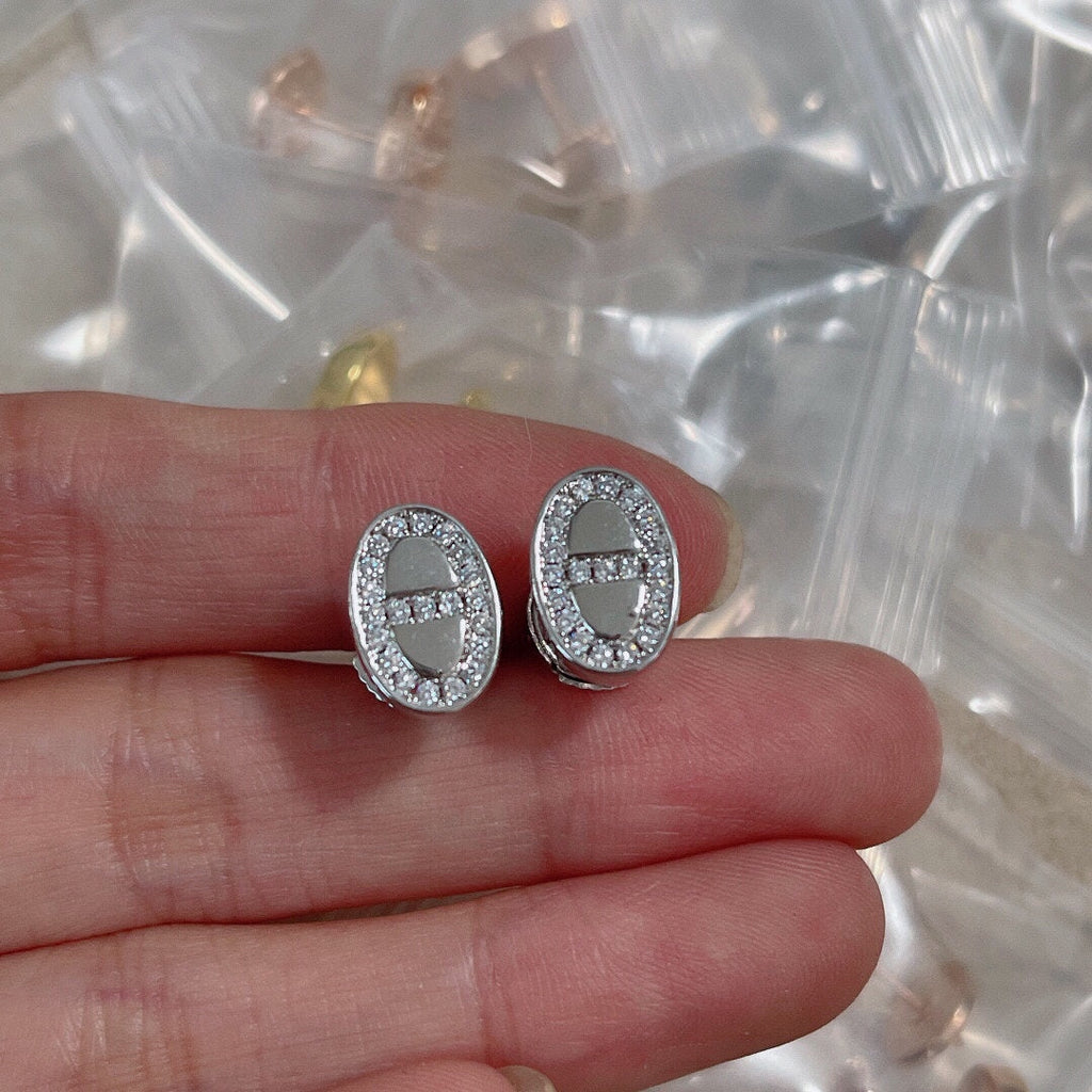 18K Mini Farandole Diamond Hermes Earrings