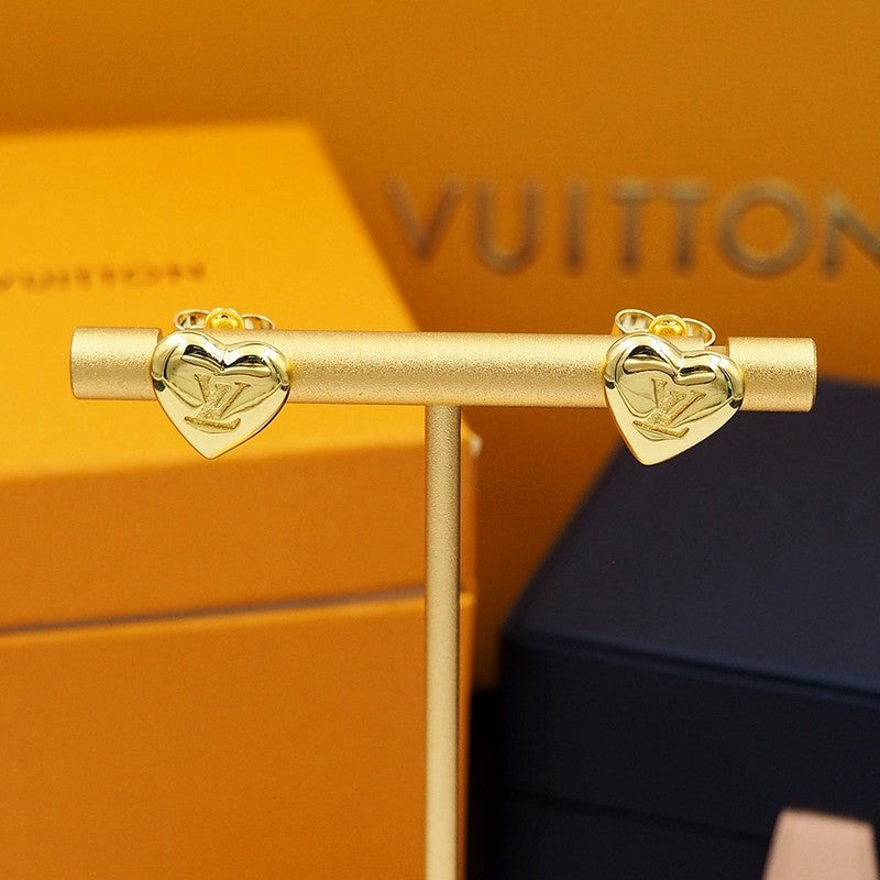 18K Louis Vuitton Heart Earrings