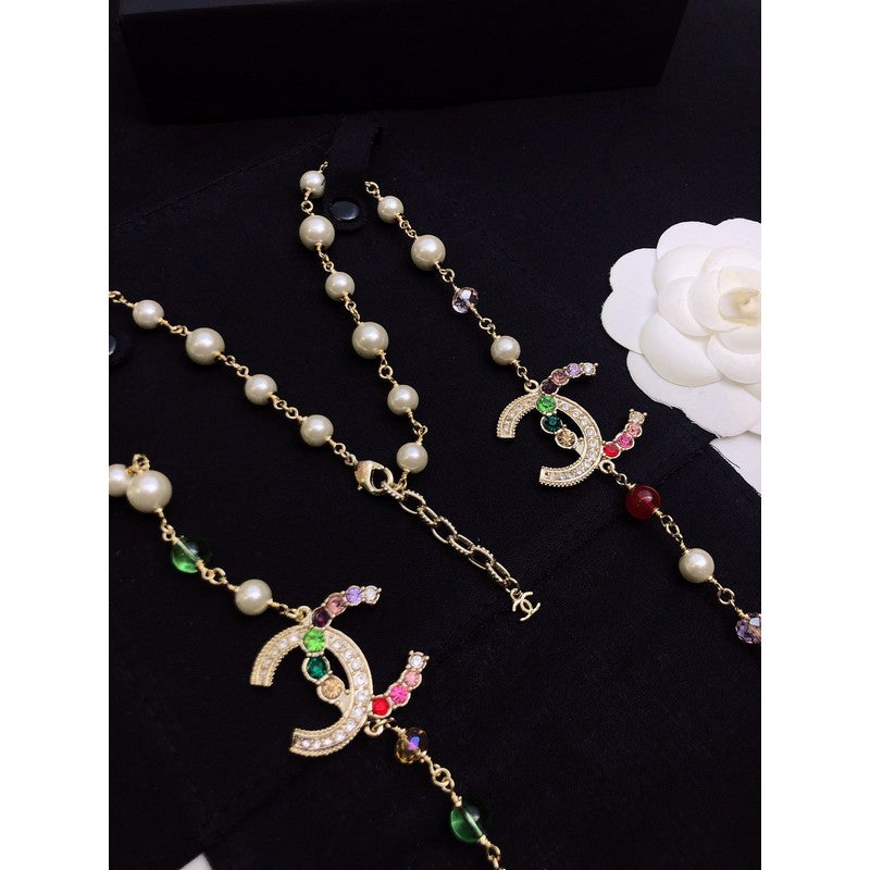 18K  Chanel Color Long Pearl Necklace
